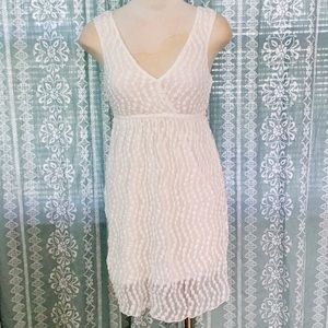 Mark size S stretch white patterned dress